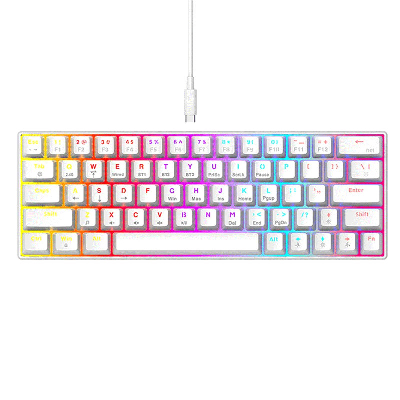 Clavier Gamer Mécanique T-WOLF T60 Blanc en Tunisie