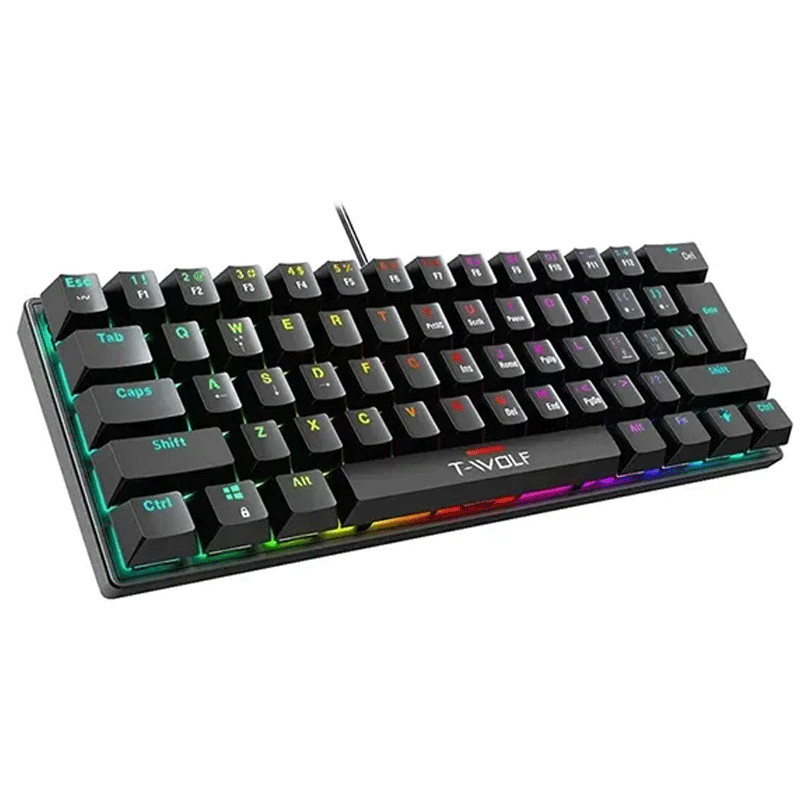 Clavier Gamer Mécanique T-WOLF T61 Noir EN Tunisie