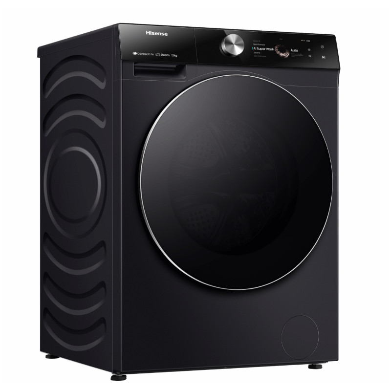 Machine à Laver Frontale Hisense WF7S1247BB Smart Inverter 12Kg Noir en Tunisie