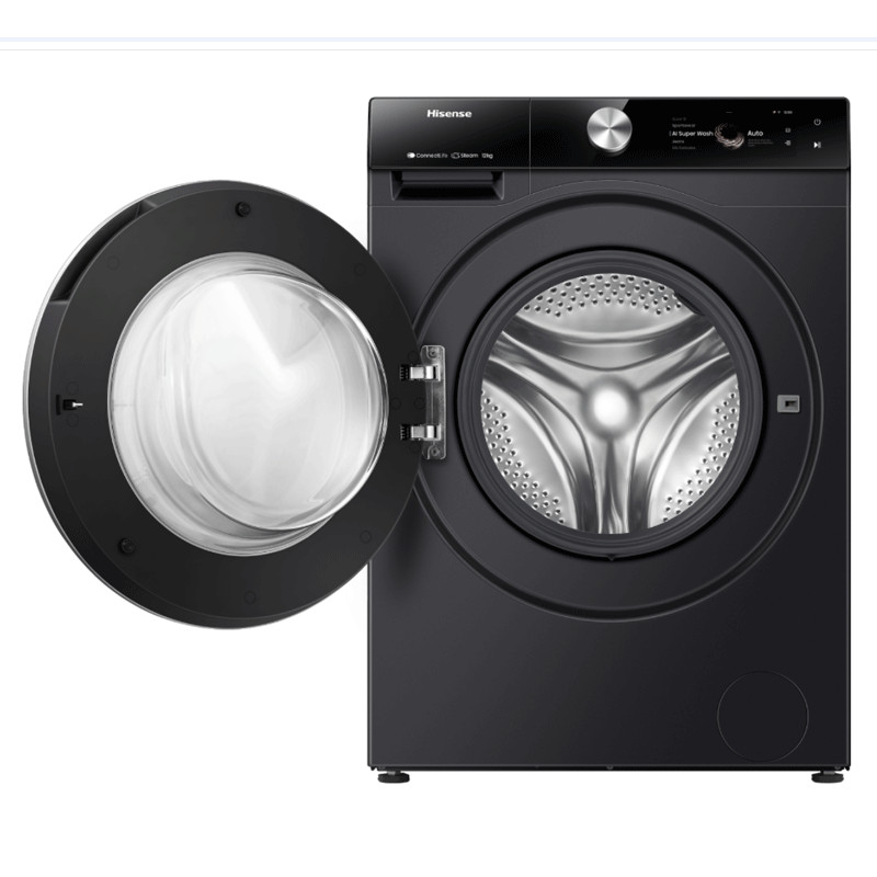 Machine à Laver Frontale Hisense WF7S1247BB Smart Inverter 12Kg Noir en Tunisie