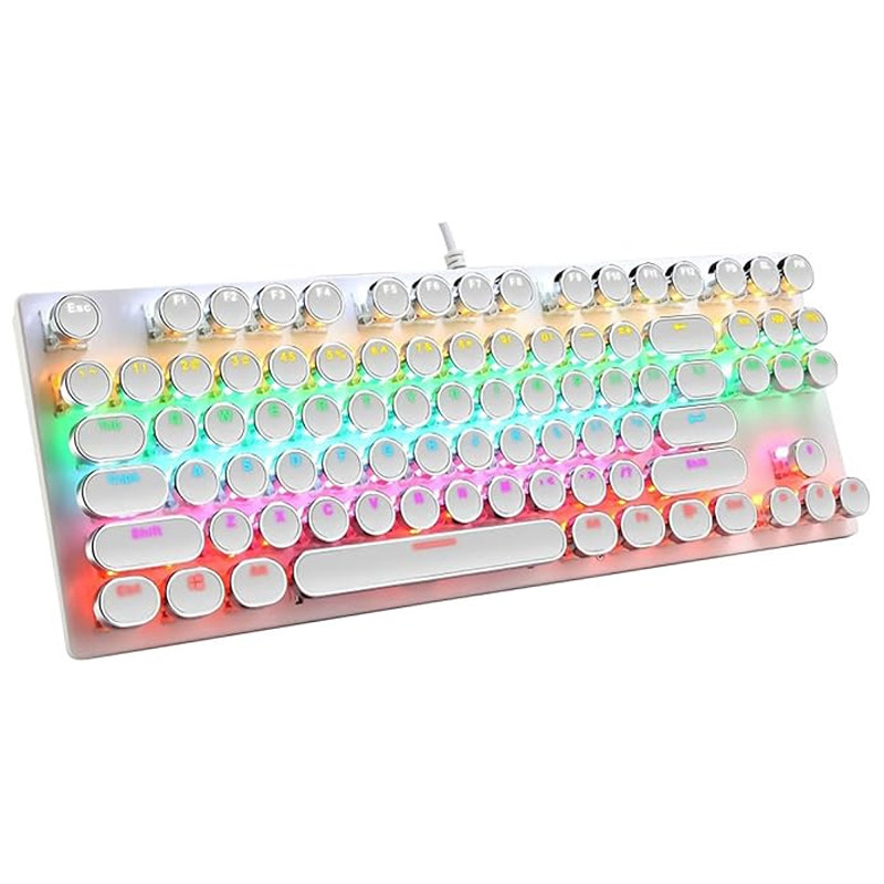 Clavier Gamer Mécanique T-WOLF T75 RGB Blanc en Tunisie