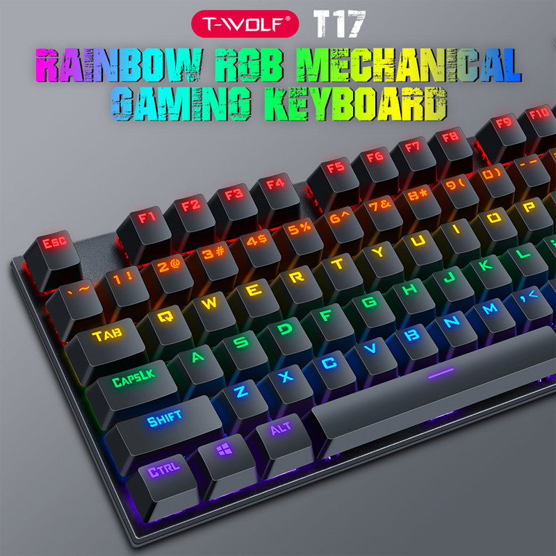 Clavier Gamer Mécanique T-WOLF T18 RVB Noir en Tunisie