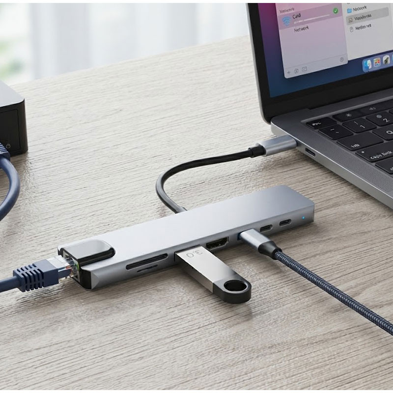 Hub USB-C 7en1 Blisbond DS03 7 ports