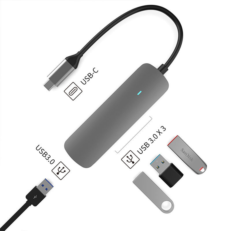 Hub USB-C 4en1 Blisbond DS02 4 ports en Tunisie