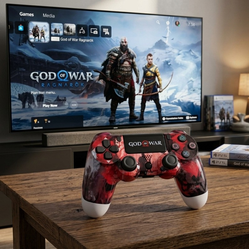 Manette PS4 God OF War Edition Rouge en Tunisie