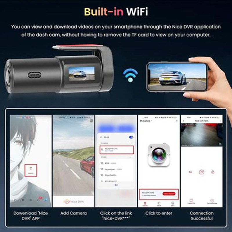 Dash Cam Blisbond K8 Pour Voiture Noir en Tunisie
