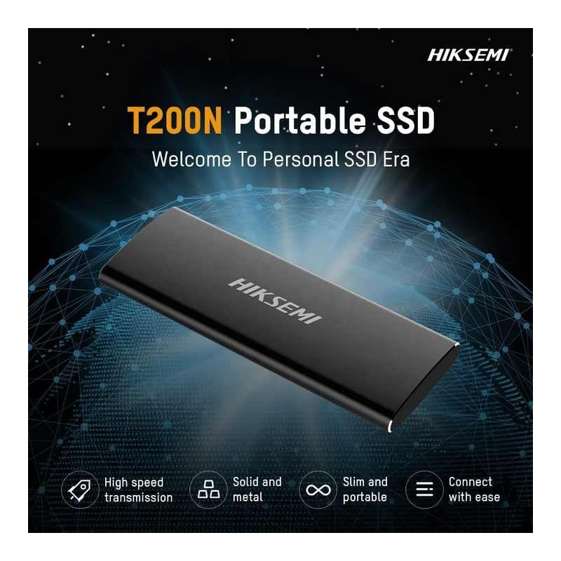 Disque Dur Externe Hiksemi T200N 256 Go SSD Noir en Tunisie