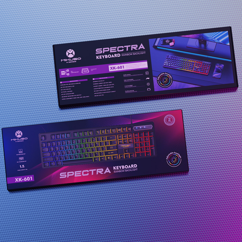 Clavier Gamer Mécanique Mikuso XK-601 RGB Noir en Tunisie