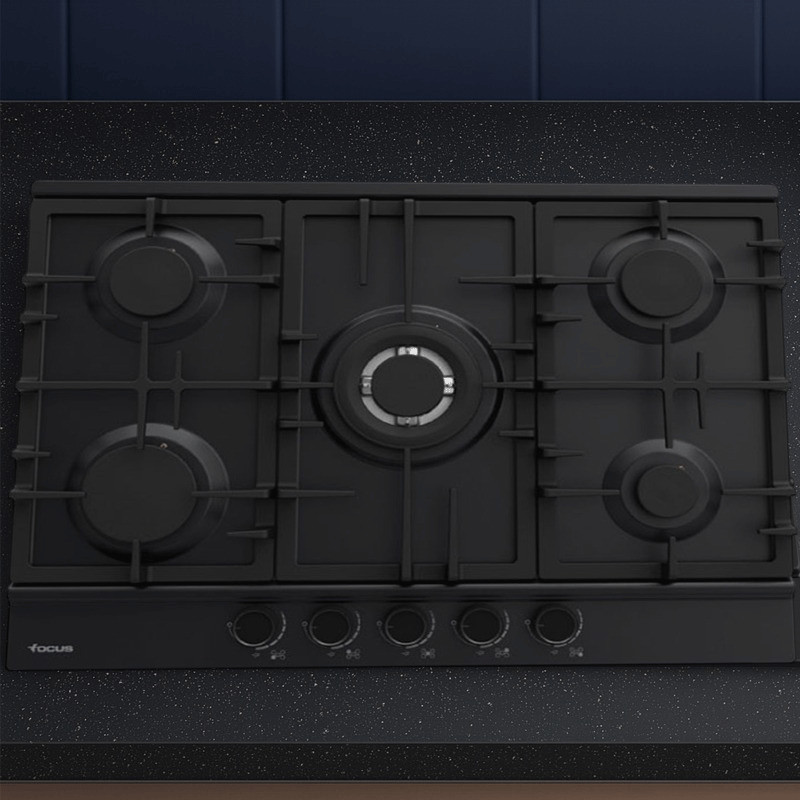 Plaque de Cuisson Encastrable Focus F8011BS 5 Feux 70cm Noir en Tunisie