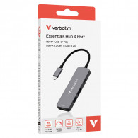 Hub USB Verbatim 032155 4 Ports Type-C Gris en Tunisie