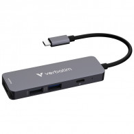 Hub USB Verbatim 032155 4 Ports Type-C Gris