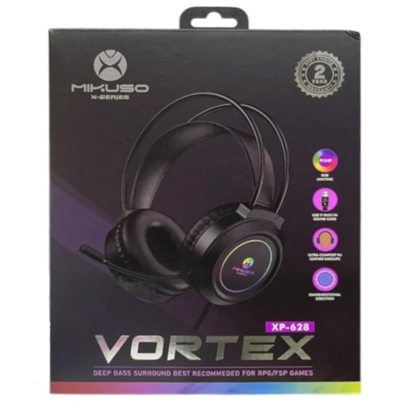 Micro Casque Gamer Mikuso Vortex XP-628 Noir EN Tunisie