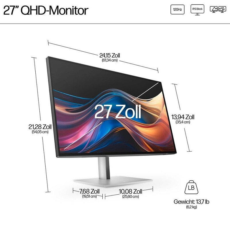 Ecran HP Série 7 Pro 727pq 27'' QHD 120Hz IPS Silver EN Tunisie