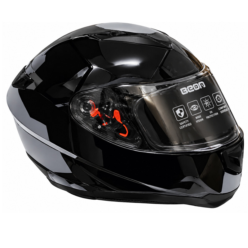 Casque Intégral Moto FCG S Noir Brillant En Tunisie