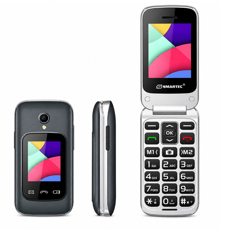 Téléphone Portable Smartec F1 Flip Gris en Tunisie