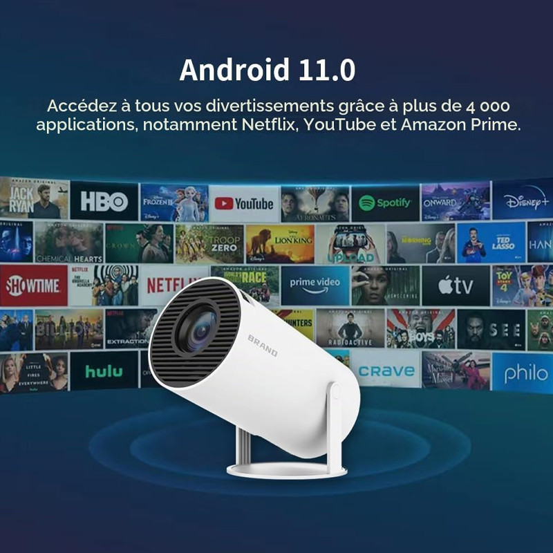 Vidéo Projecteur HY300 UHD Wifi Blanc en Tunisie