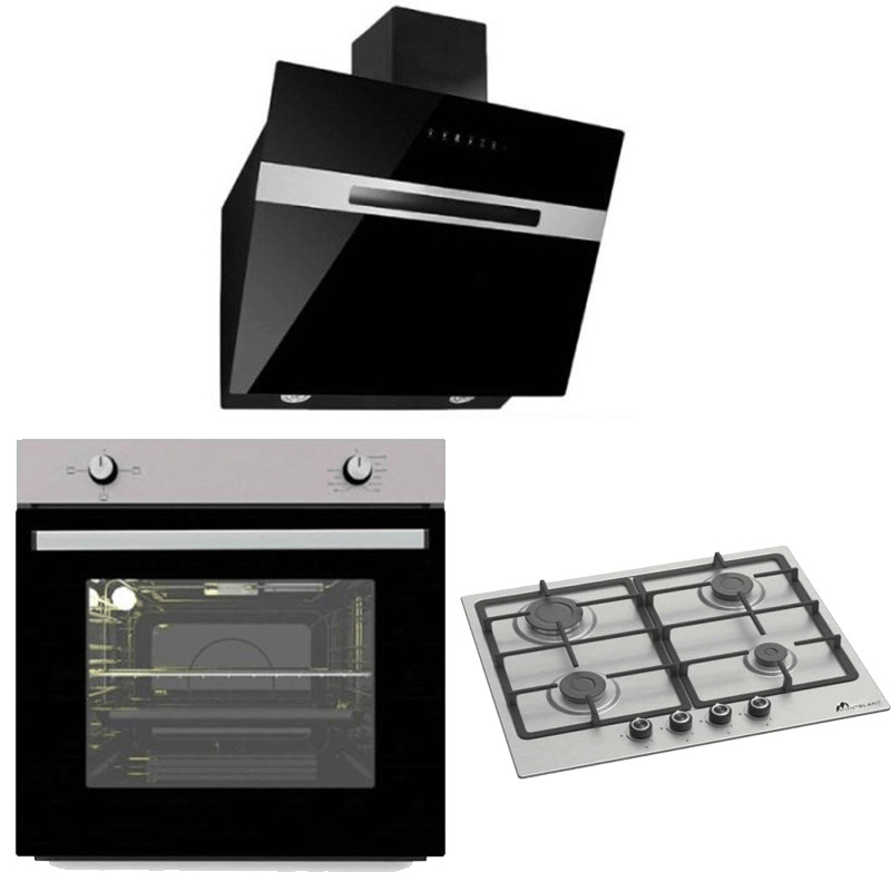 Pack Électroménager Montblanc : Hotte + Four + Plaque Inox en Tunisie