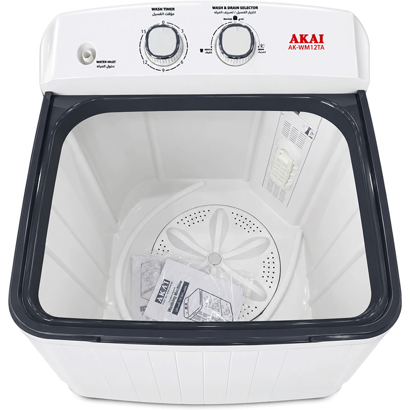 Machine à Laver Semi Automatique Akai AK-WM12STAG 12Kg Blanc en Tunisie