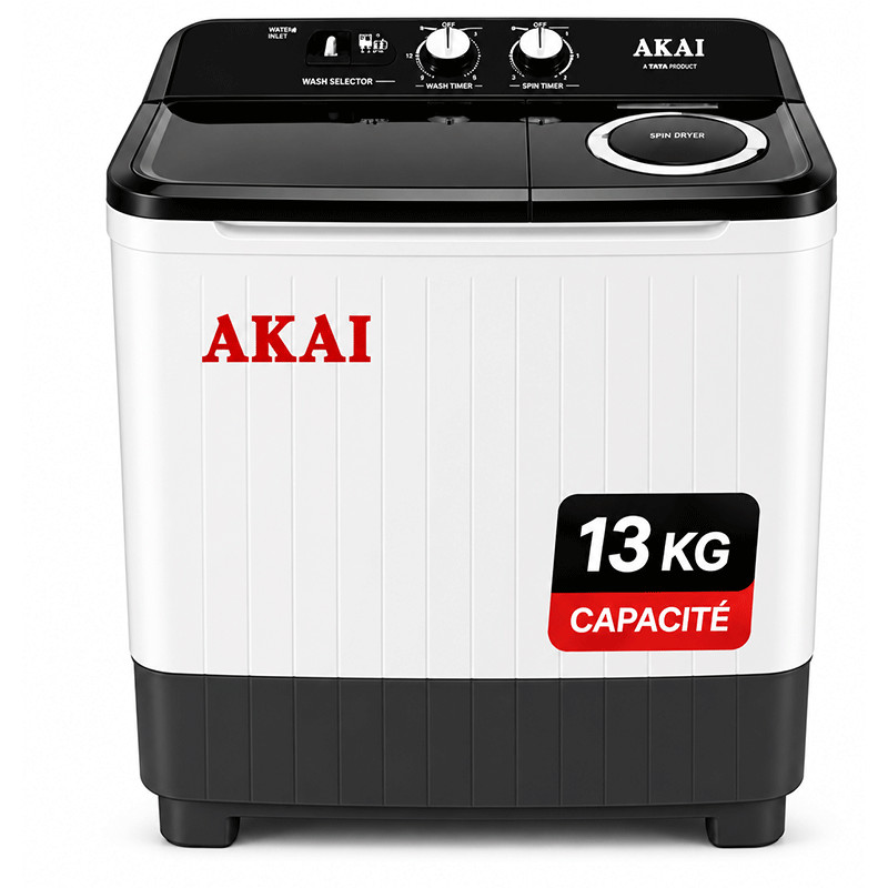 Machine à Laver Semi Automatique Akai AK-WM13TA 13Kg Blanc en Tunisie