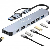 Adaptateur Multifonction 7En1 Type-C/USB Silver