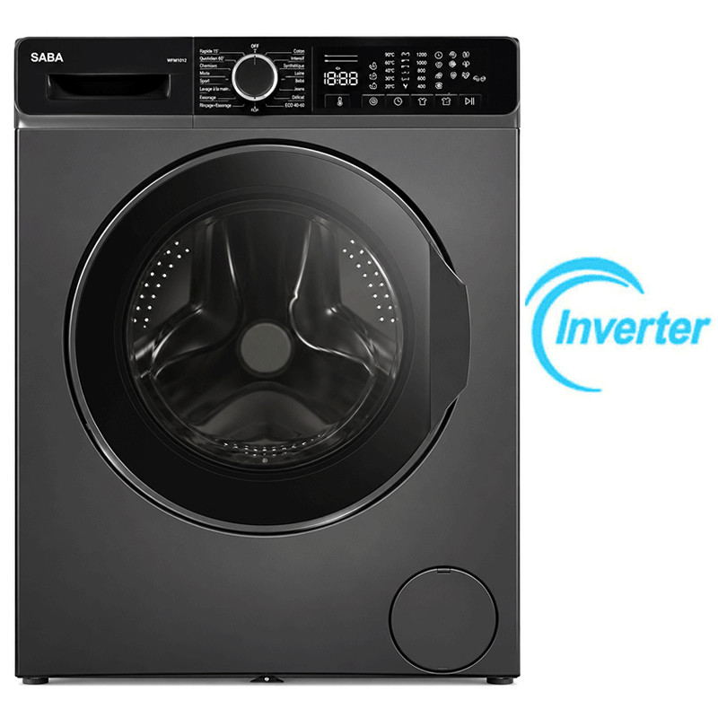 Machine à Laver Frontale Saba ML1114DX Inverter 11Kg Silver en Tunisie