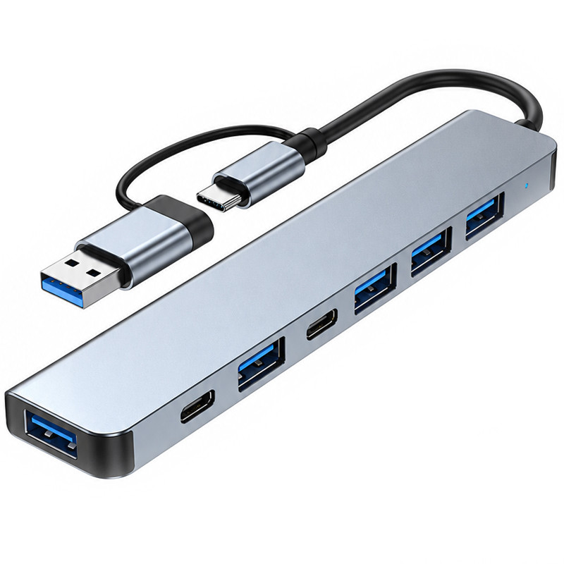 Adaptateur Multifonction 7En1 Type-C/USB Silver en Tunisie