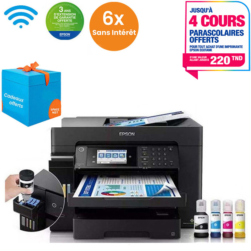 Imprimante Epson L15160 À Réservoir Intégré 4 En 1 Ecotank A3+ Noir (C11CH71403)