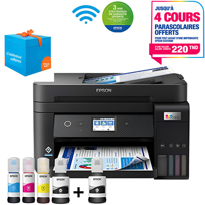 Imprimante Epson EcoTank L6290 4 En 1 à Réservoir Intégré A4 Wifi (C11CJ60405)
