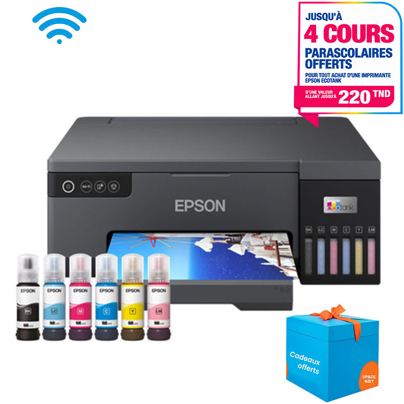 Imprimante à Réservoir Intégré EPSON ECOTANK L8050 Couleur Wi-Fi - Noir (C11CK37403)