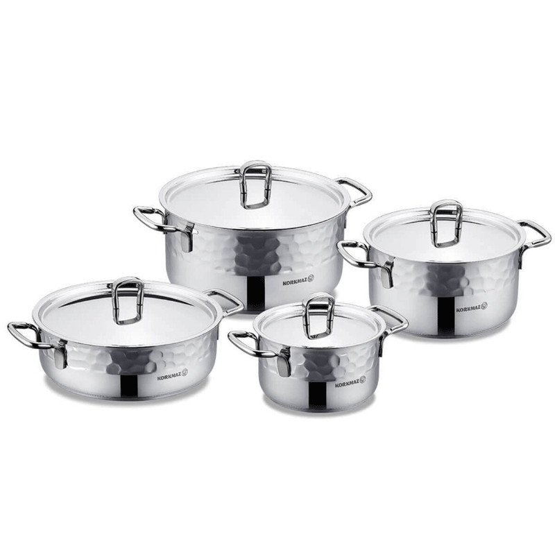 Batterie de Cuisine Korkmaz Erna A1963 8 Pièces Inox en Tunisie