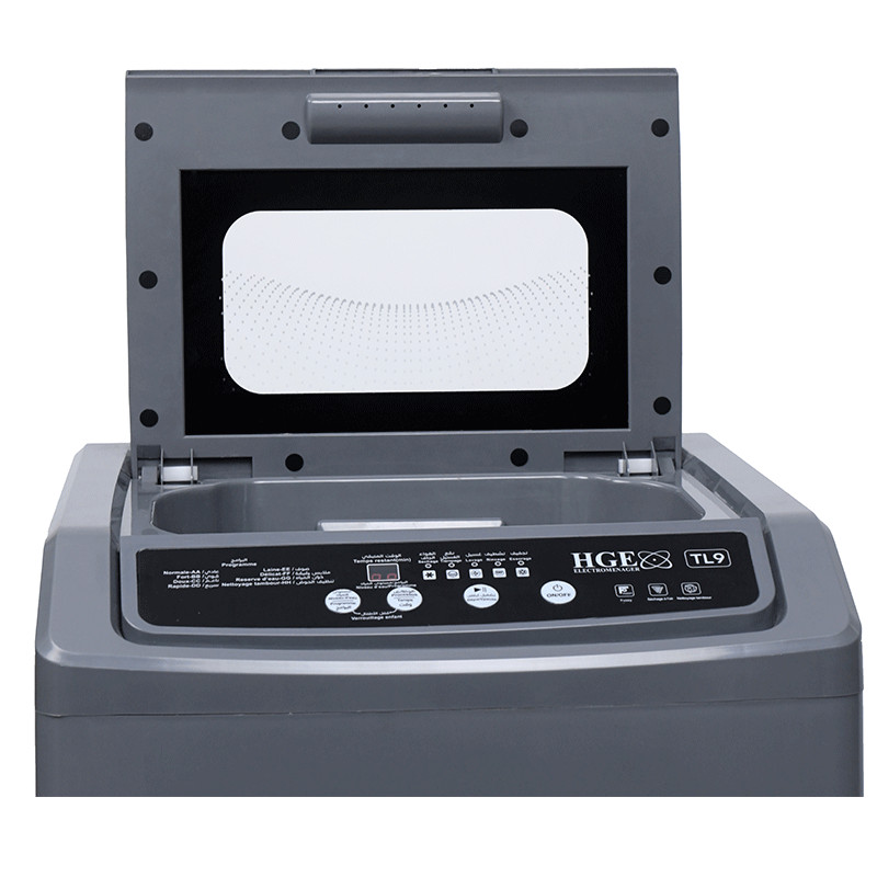 Machine à Laver Top HGE TL9 9Kg Gris en Tunisie