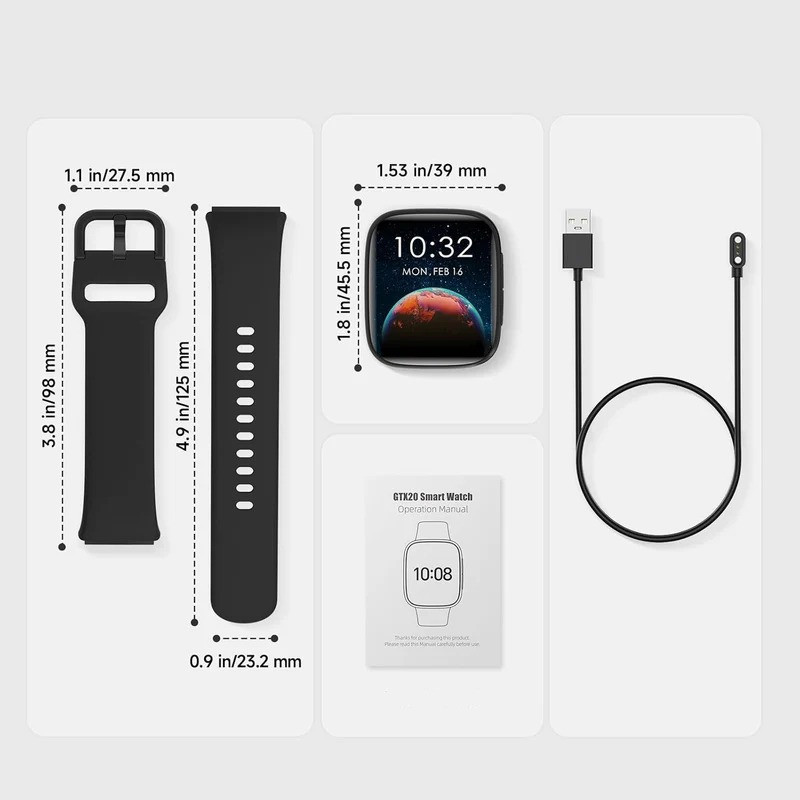 Montre Connecté Maxwell SW20 Amoled GTX20 Noir en Tunisie