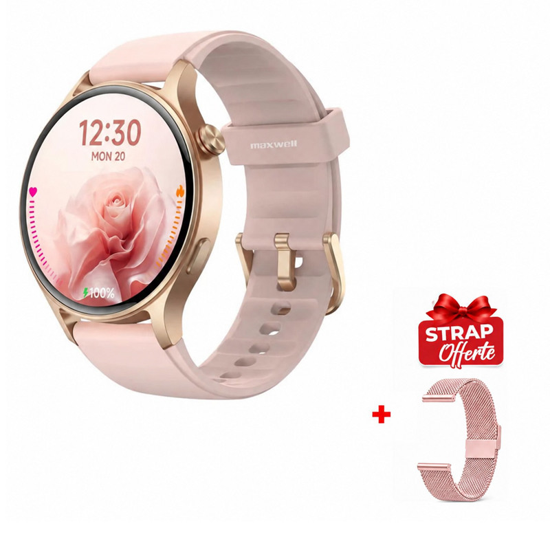 Montre Connectée Maxwell AR01 Rose en Tunisie