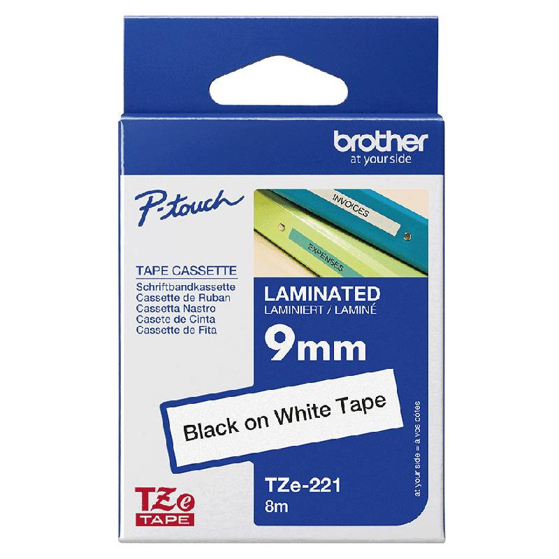 Cassette à Ruban Brother TZE221 9 mm Noir Sur Blanc En Tunisie