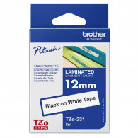 Cassette à Ruban Brother TZE231 12 mm Noir Sur Blanc En Tunisie