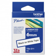 Cassette à Ruban Brother TZE211 6 mm Noir Sur Blanc En Tunisie