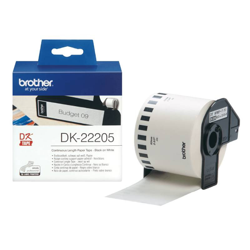 Rouleau D'étiquette Brother DK22205 Noir Sur Blanc En Tunisie