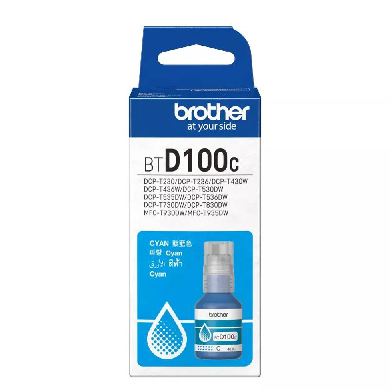 Bouteille D'encre Brother BTD100C Original 48.8ml Cyan En Tunisie