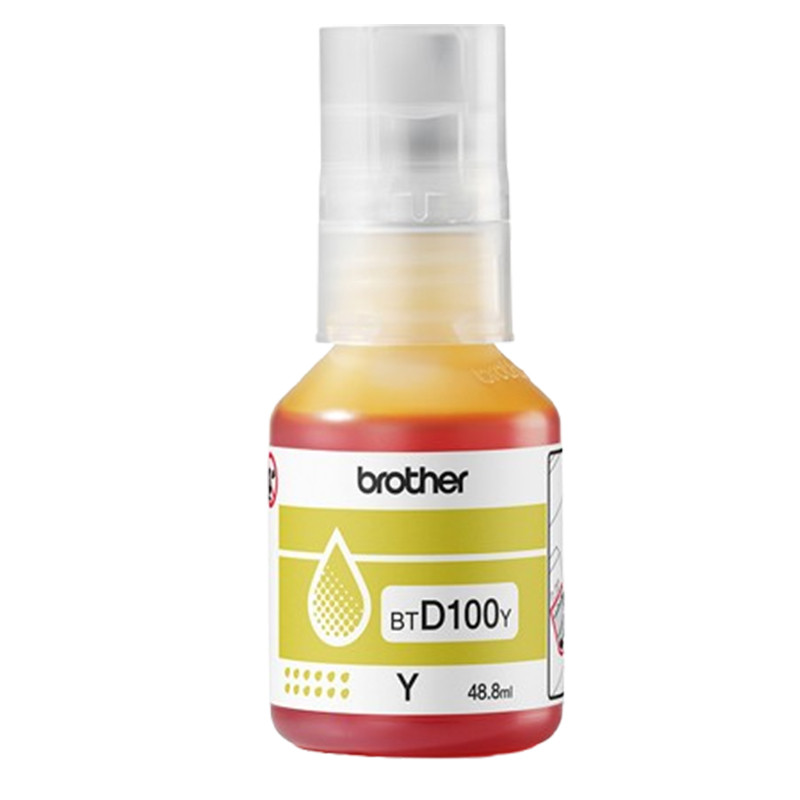 Bouteille D'encre Brother BTD100Y Original 48.8ml  Jaune En Tunisie