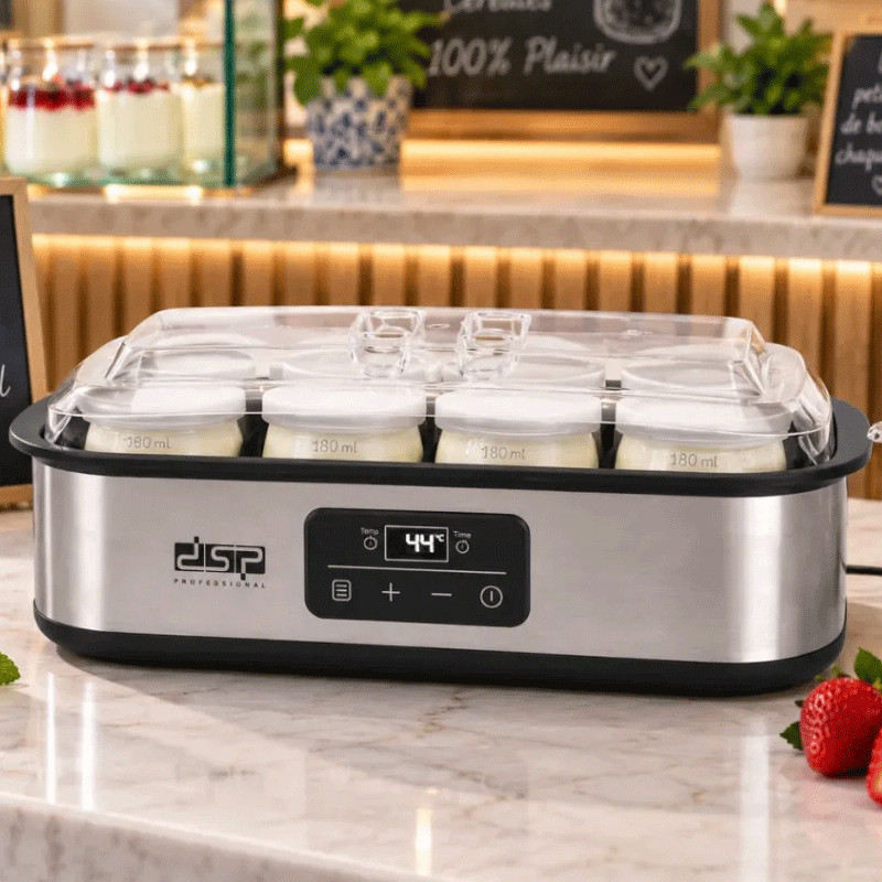 Yaourtière DSP KA4015 8 Pots 25W Silver en Tunisie