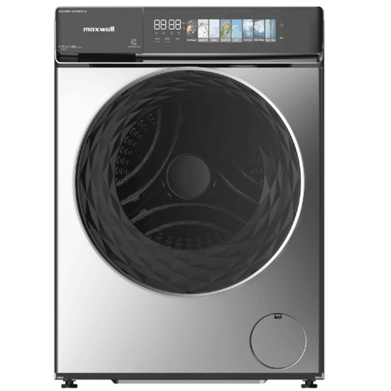 Machine à Laver Frontale Maxwell MAX-WMFL12C6DSFDC-IV Inverter 12Kg Silver en Tunisie