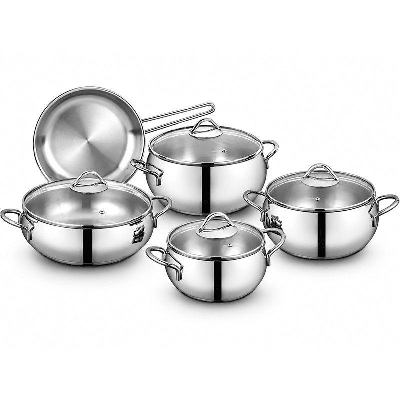 Batterie de Cuisine Korkmaz Tombik A1800 9 Pièces Inox en Tunisie