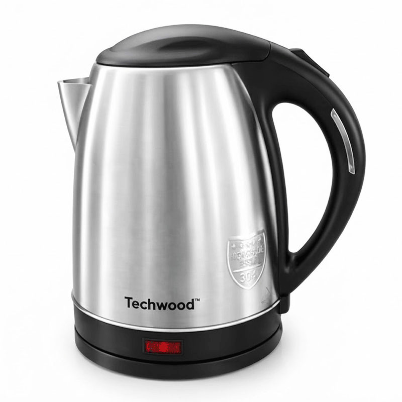 Bouilloire Électrique Sans Fil Techwood TBI-018 1500W 1.8L Inox en Tunisie