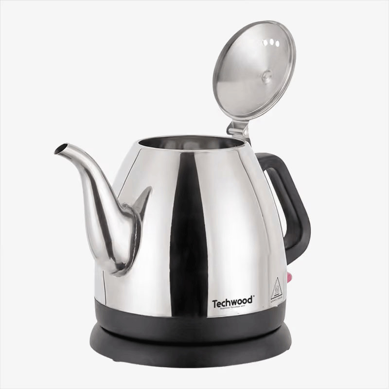 Bouilloire Électrique Sans Fil Techwood TBI-080 1350W 0.8L Inox en Tunisie