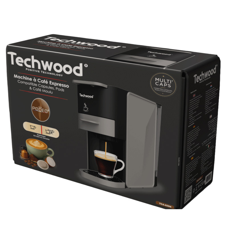 Machine à Café Expresso Techwood TCA-026N 0.7L 1350W Noir en Tunisie
