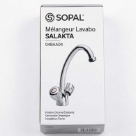 Mélangeur De Lavabo SOPAL Salakta à Bec Rond 04BAA04 Silver en Tunisie