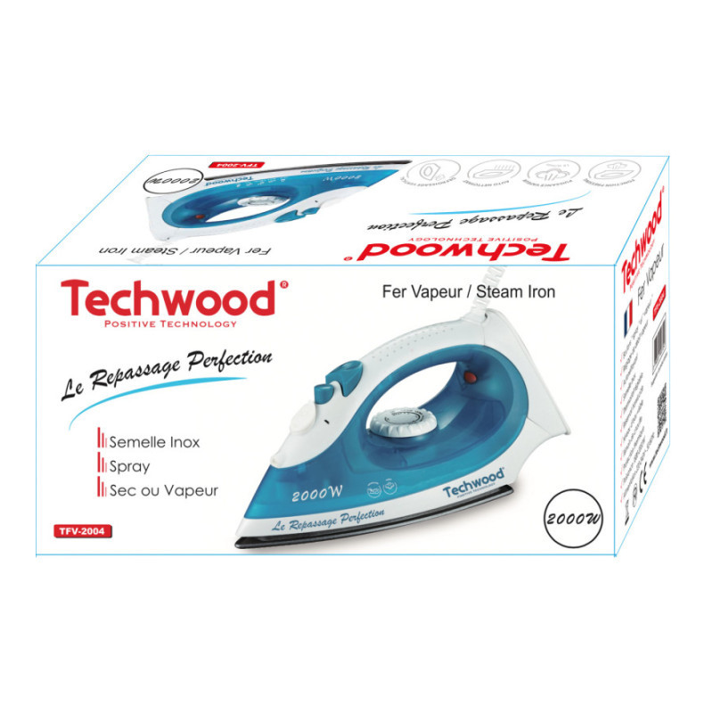 Fer à Repasser Techwood TFV-2024 2000W Bleu en Tunisie