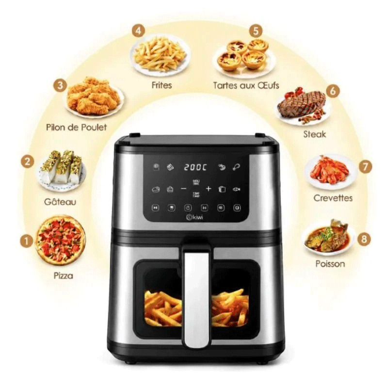 Air Fryer & Grill 2en1 Kiwi KAF-5538 4.5L 1450W Noir en Tunisie