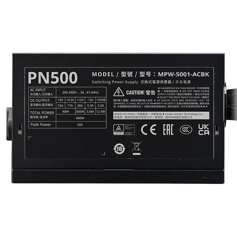 Bloc D'Alimentation Cooler Master Elite Nex PN500 Noir En Tunisie