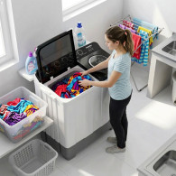 Machine à Laver Semi Automatique Newstar DT065-080 6Kg Bleu & Noir